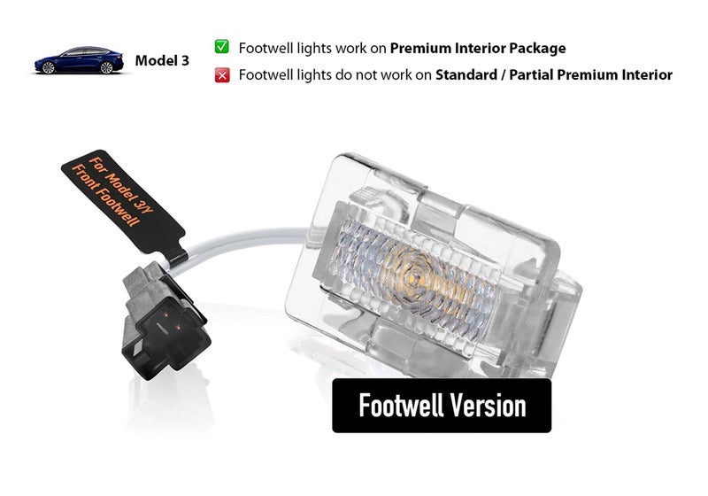 Oznium 4 Pieces Footwell & Trunk Upgrade LED Kit for Tesla Model 3 with Ultra-Bright Replacement Light Bulbs - LEDs fit Trunk, Frunk, Door Puddle, Foot-Well, etc - Image 3